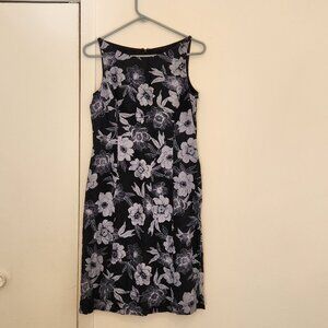 Ann Taylor Blue Flower Silk Sheath Dress — Size 4